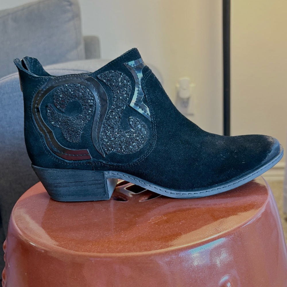 Naughty Monkey Black Suede Booties